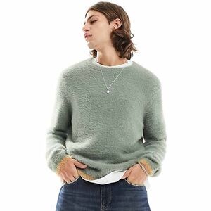 Asos Design Knitted Fluffy Crew Neck Sweater - Men’s Size 2XL
